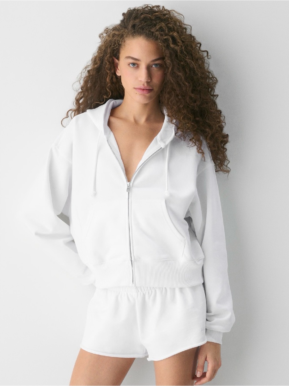 Tna cozy fleece boyfriend boxy zip up hoodie